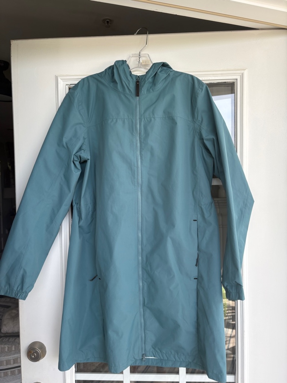 Lole Dusty Teal Hooded Trench Coat